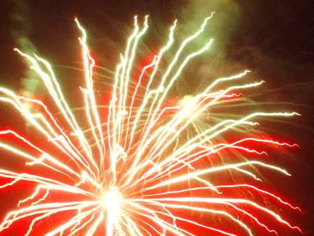 Fuegos artificiales en Cala Ratjada, Mallorca